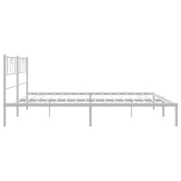 vidaXL Metal Bed Frame with Headboard White 72