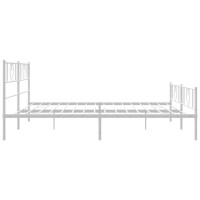 vidaXL Metal Bed Frame with Headboard&Footboard White 72