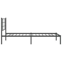 vidaXL Metal Bed Frame with Headboard Black 39.4