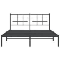 vidaXL Metal Bed Frame with Headboard Black 59.1