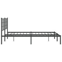 vidaXL Metal Bed Frame with Headboard Black 59.1