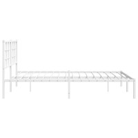 vidaXL Metal Bed Frame with Headboard White 59.1