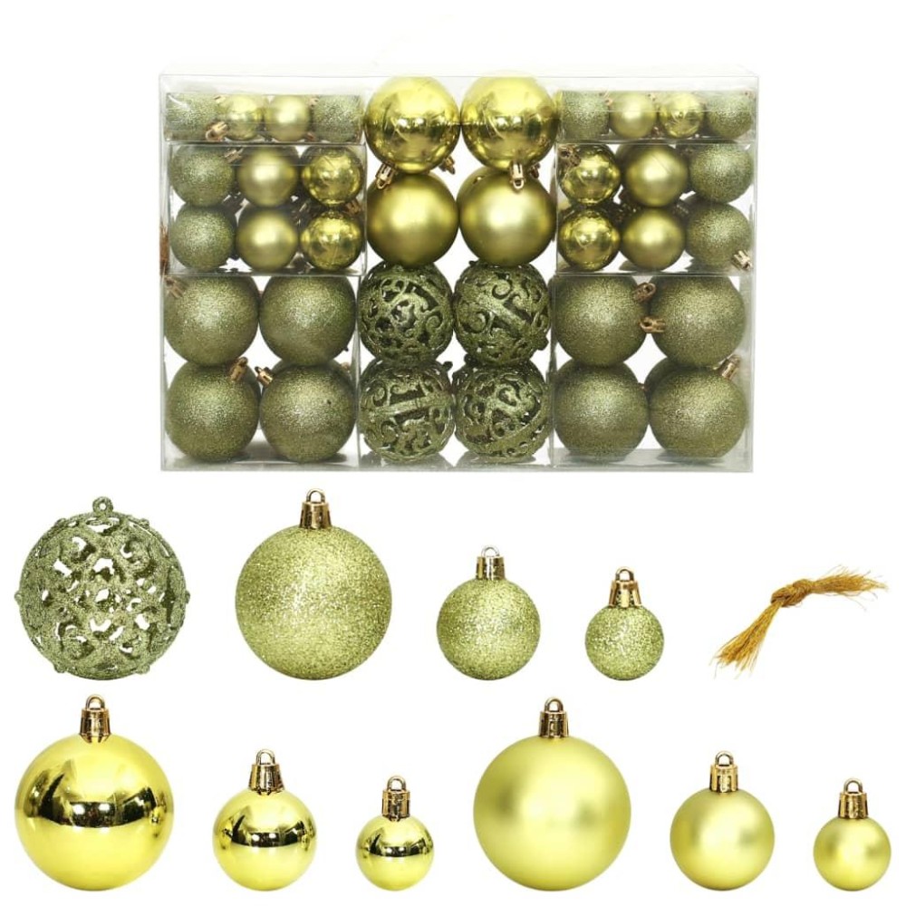 vidaXL Christmas Baubles 100 pcs Light Green 1.2