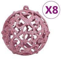 vidaXL 111 Piece Christmas Bauble Set Pink Polystyrene