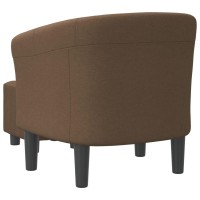 vidaXL Tub Chair with Footstool Brown Fabric