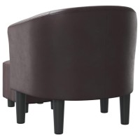 vidaXL Tub Chair with Footstool Brown Faux Leather