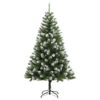 vidaXL Artificial Hinged Christmas Tree with Flocked Snow 59.1