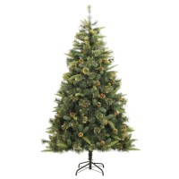 vidaXL Artificial Hinged Christmas Tree with Cones 94.5