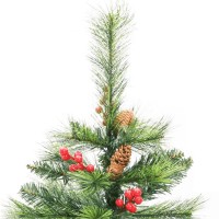 vidaXL Artificial Hinged Christmas Tree with Cones and Berries 59.1