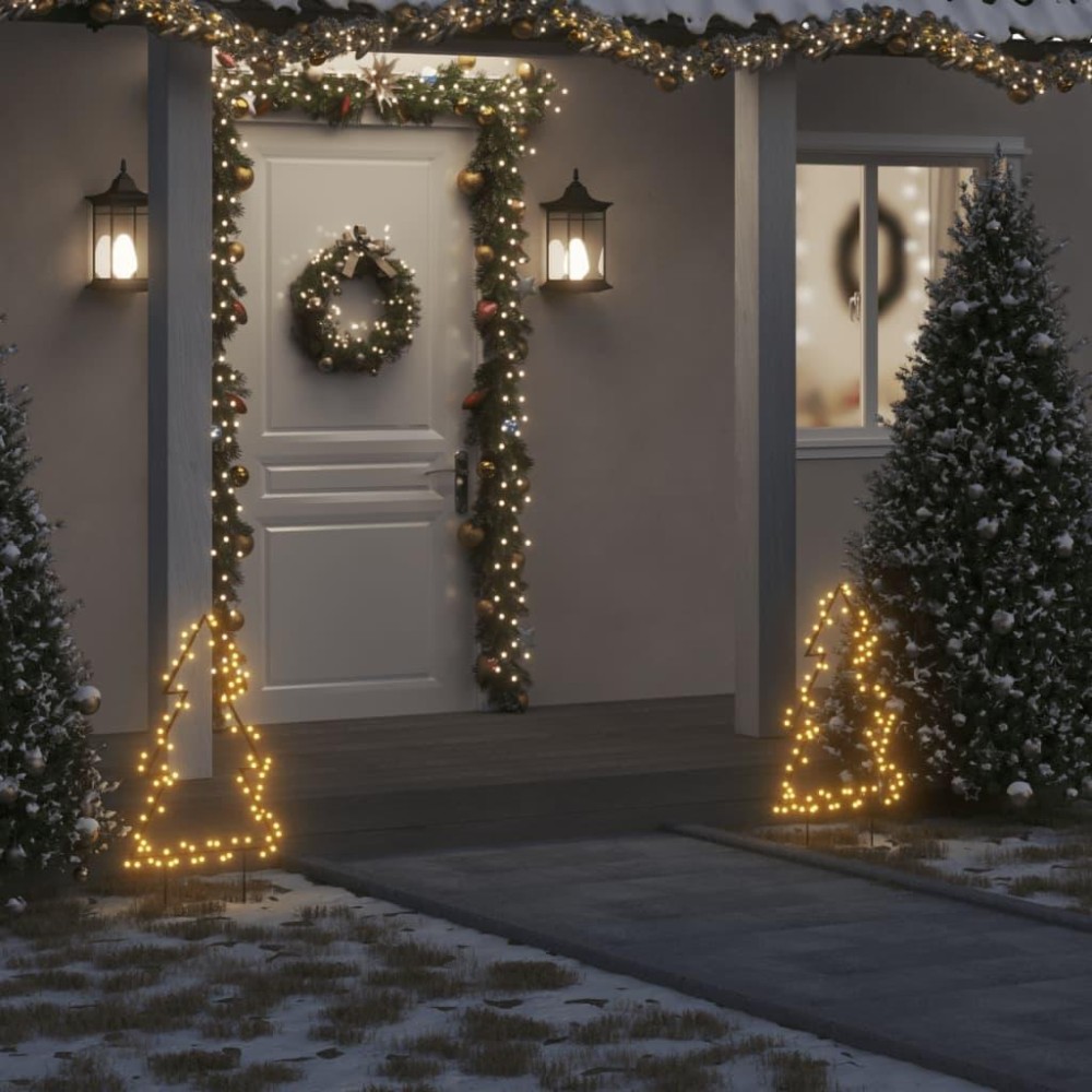 vidaXL Christmas Light Decoration with Spikes Tree 80 LEDs 23.6