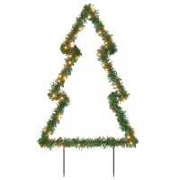 vidaXL Christmas Light Decoration with Ground Spikes Tree 115 LEDs 35.4