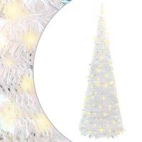 vidaXL Artificial Christmas Tree Pop-up 50 LEDs White 47.2