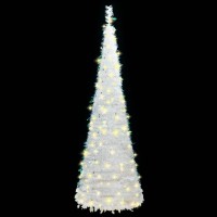 vidaXL Artificial Christmas Tree Pop-up 100 LEDs White 59.1