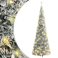 vidaXL Artificial Christmas Tree Pop-up Flocked Snow 150 LEDs 70.9