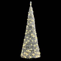 vidaXL Artificial Christmas Tree Pop-up Flocked Snow 200 LEDs 82.7