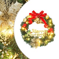 vidaXL Christmas Wreath with 20 LEDs Green 17.7