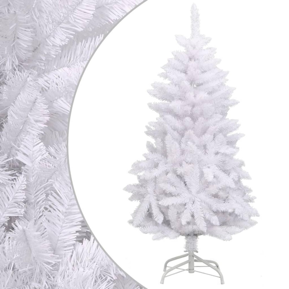 vidaXL Artificial Hinged Christmas Tree with Stand White 59.1