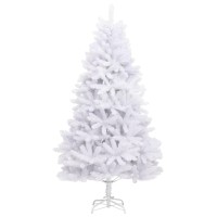 vidaXL Artificial Hinged Christmas Tree with Stand White 82.7