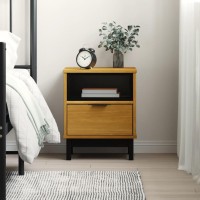 Vidaxl Bedside Cabinet Flam 15.7X13.8X19.7 Solid Wood Pine