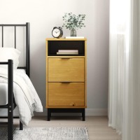 Vidaxl Bedside Cabinet Flam 15.7X13.8X31.5 Solid Wood Pine