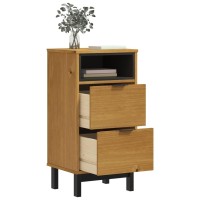 Vidaxl Bedside Cabinet Flam 15.7X13.8X31.5 Solid Wood Pine