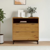 Vidaxl Drawer Cabinet Flam 31.5X15.7X31.5 Solid Wood Pine