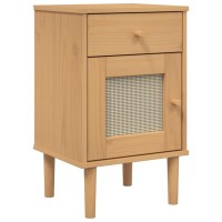 vidaXL Bedside Cabinet SENJA Rattan Look Brown 15.7