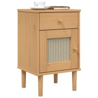 vidaXL Bedside Cabinet SENJA Rattan Look Brown 15.7