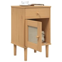 vidaXL Bedside Cabinet SENJA Rattan Look Brown 15.7