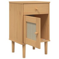 vidaXL Bedside Cabinet SENJA Rattan Look Brown 15.7