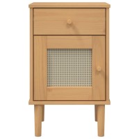 vidaXL Bedside Cabinet SENJA Rattan Look Brown 15.7