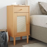 vidaXL Bedside Cabinet SENJA Rattan Look Brown 15.7