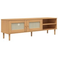 vidaXL TV Stand SENJA Rattan Look Brown 62.2