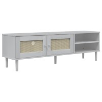 vidaXL TV Stand SENJA Rattan Look White 62.2