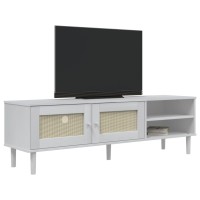 vidaXL TV Stand SENJA Rattan Look White 62.2