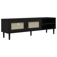 vidaXL TV Stand SENJA Rattan Look Black 62.2