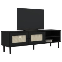 vidaXL TV Stand SENJA Rattan Look Black 62.2