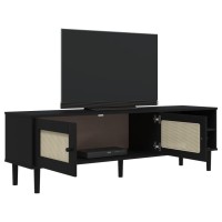 vidaXL TV Stand SENJA Rattan Look Black 62.2