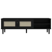 vidaXL TV Stand SENJA Rattan Look Black 62.2