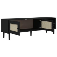 vidaXL TV Stand SENJA Rattan Look Black 62.2