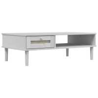 vidaXL Coffee Table SENJA Rattan Look White 39.4