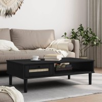 vidaXL Coffee Table SENJA Rattan Look Black 39.4