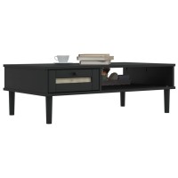 vidaXL Coffee Table SENJA Rattan Look Black 39.4