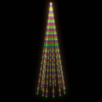 vidaXL Christmas Tree Light on Flagpole Colorful 732 LEDs 196.9