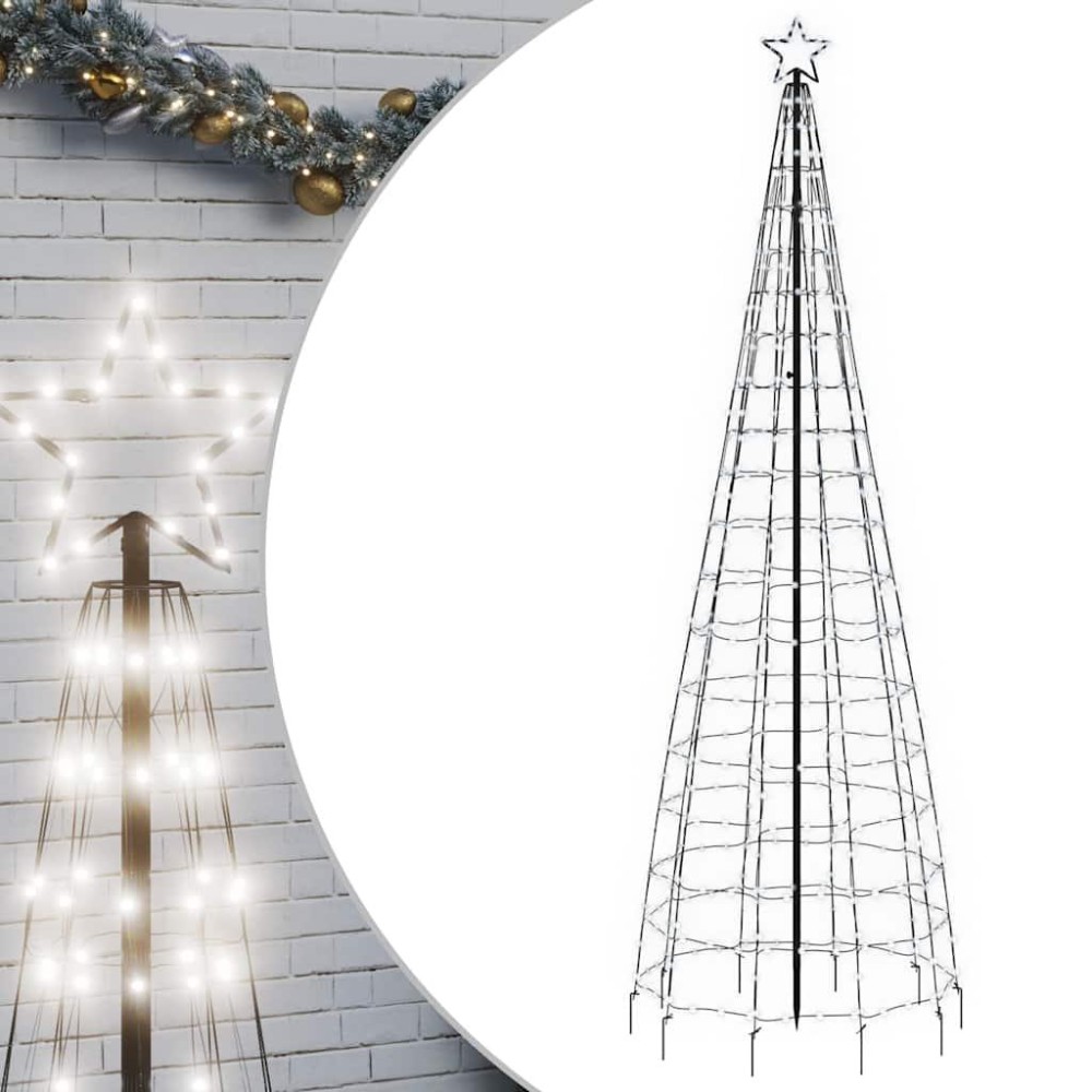 vidaXL Christmas Tree Light with Spikes 570 LEDs Cold White 118.1