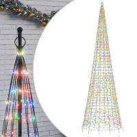 vidaXL Christmas Tree Light on Flagpole 1534 LEDs Colorful 196.9