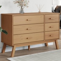 vidaXL Drawer Cabinet OLDEN Brown Solid Wood Pine