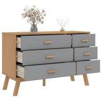 vidaXL Drawer Cabinet OLDEN Gray and Brown Solid Wood Pine