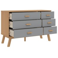 vidaXL Drawer Cabinet OLDEN Gray and Brown Solid Wood Pine