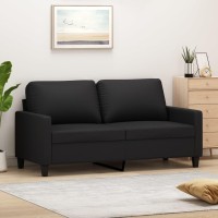 vidaXL 2-Seater Sofa Black 55.1